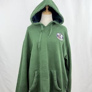 Tommy Hilfiger Hoodie XXL Green Plaid Lined Hood Spell Out Logo 85 Pullover
